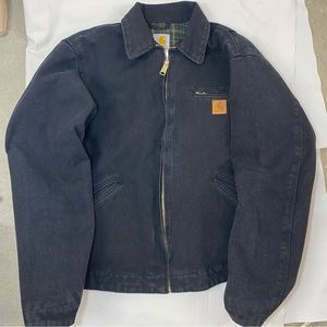 Carhartt Detroit Black Work Jacket Size Large